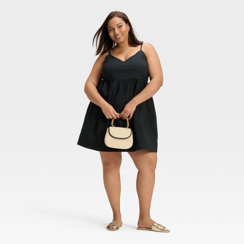 slide 3 of 3, Women's Seersucker Mini Dress - A New Day™ Black XXL, 1 ct