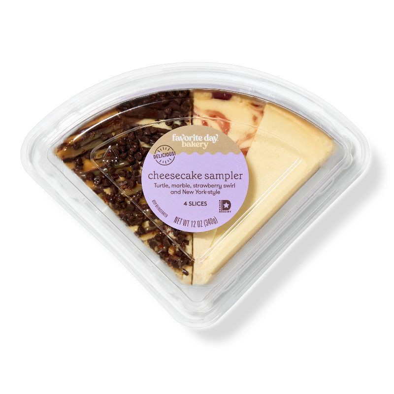 slide 1 of 4, Cheesecake Sampler Slices - 12oz/4ct - Favorite Day™, 4 ct; 12 oz