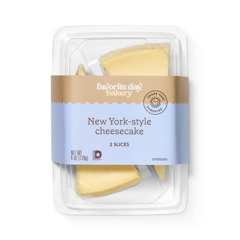 slide 1 of 3, New York Style Cheesecake Slices - 6oz/2ct - Favorite Day™, 2 ct; 6 oz