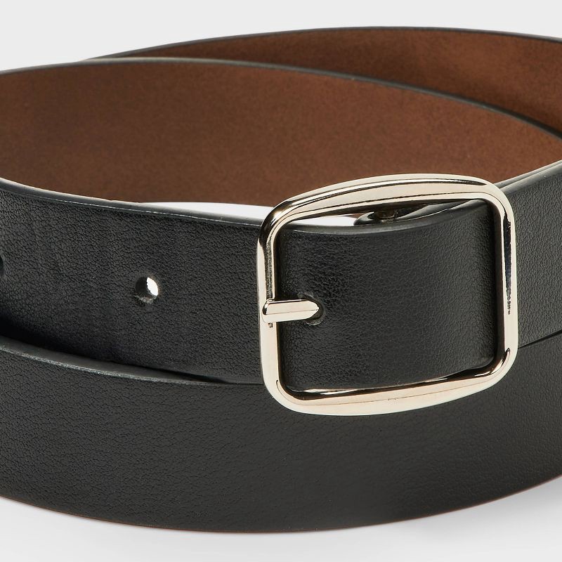 slide 4 of 4, Girls' Solid Reversible Belt - Cat & Jack™ Black/Brown XL, 1 ct