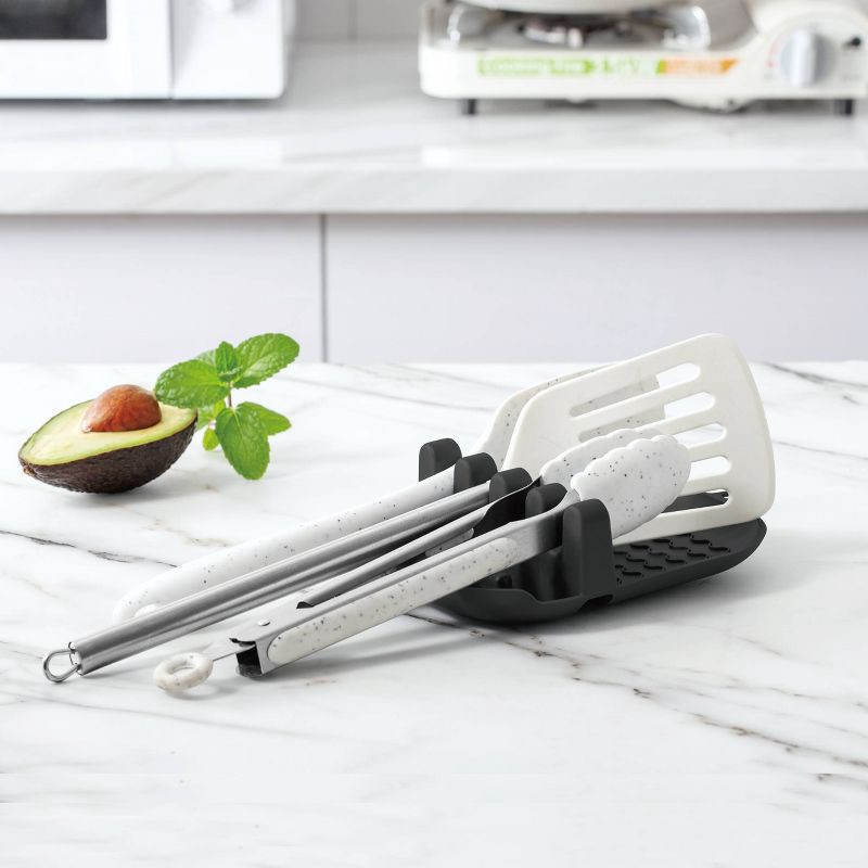 slide 2 of 5, Cook With Color Silicone Utensil Rest Gray, 1 ct