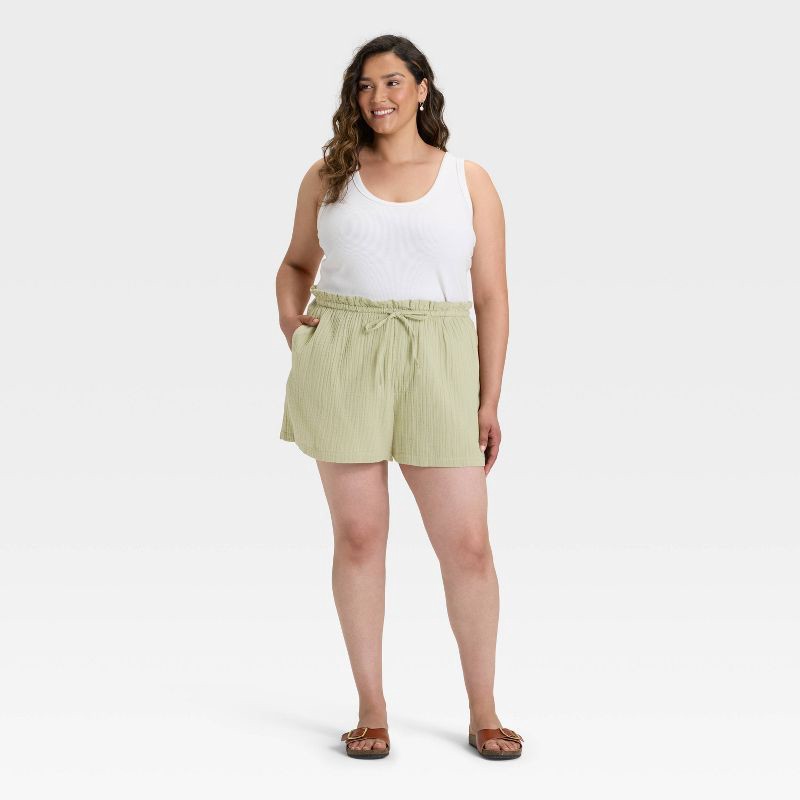 slide 3 of 3, Women's High-Rise Pull-On Shorts - Universal Thread™ Olive Green XXL, 1 ct