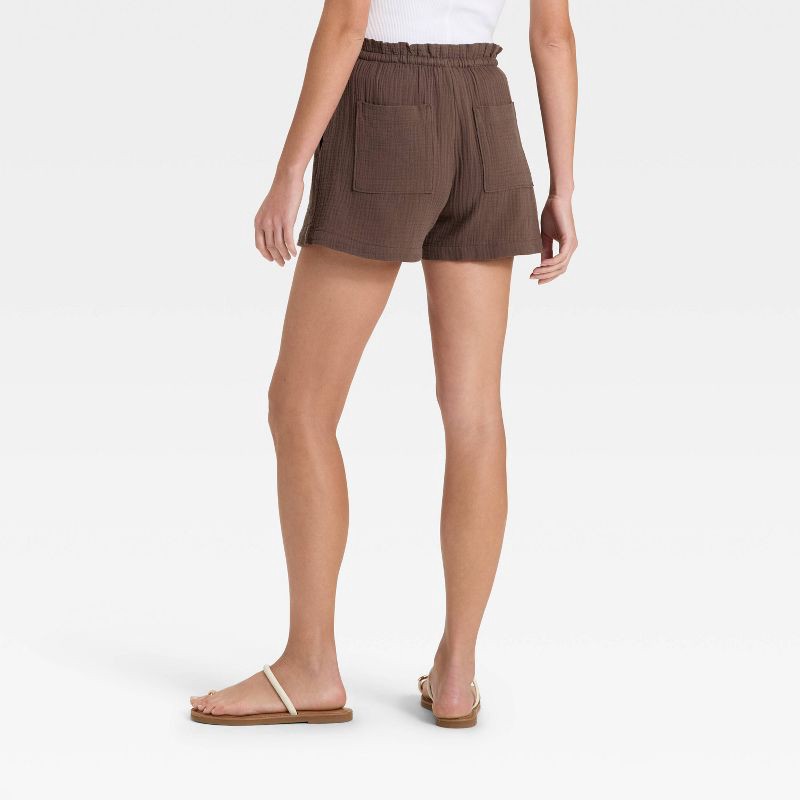 slide 2 of 3, Women's High-Rise Pull-On Shorts - Universal Thread™ Brown XL, 1 ct