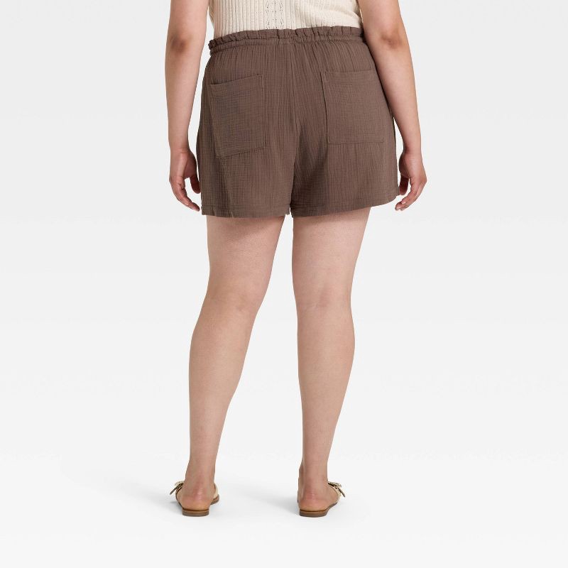 slide 2 of 3, Women's High-Rise Pull-On Shorts - Universal Thread™ Brown XXL, 1 ct