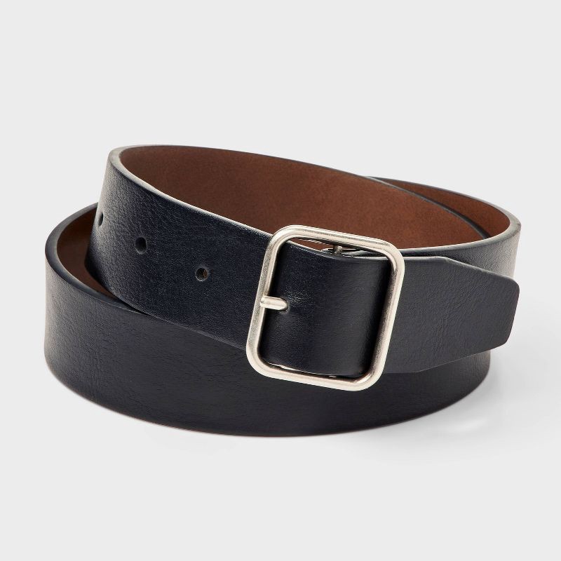 slide 1 of 4, Boys' Solid Reversible Belt - Cat & Jack™ Black/Brown L, 1 ct
