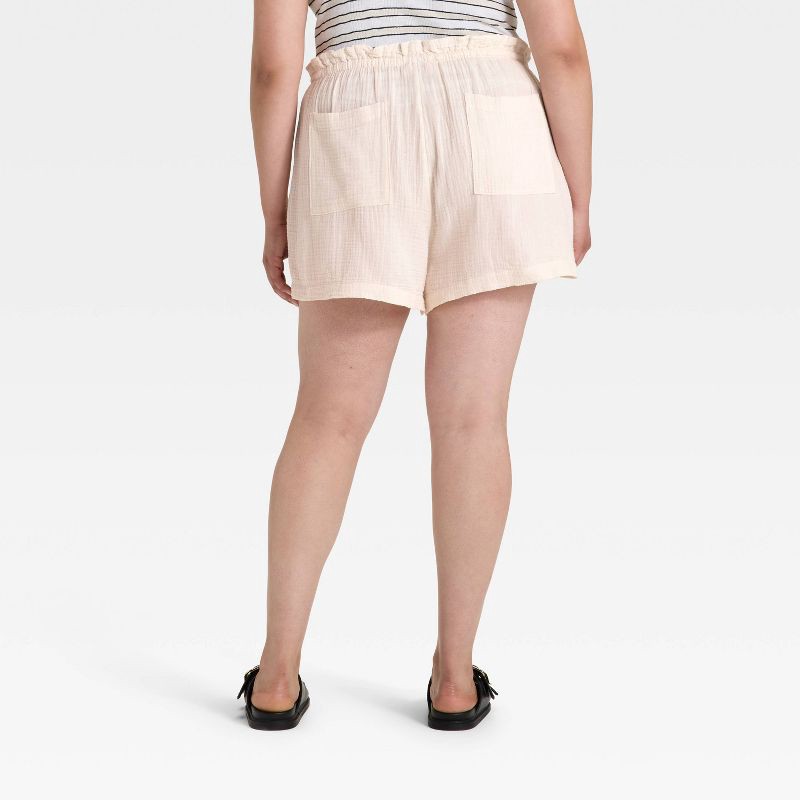 slide 2 of 3, Women's High-Rise Pull-On Shorts - Universal Thread™ Cream XXL, 1 ct