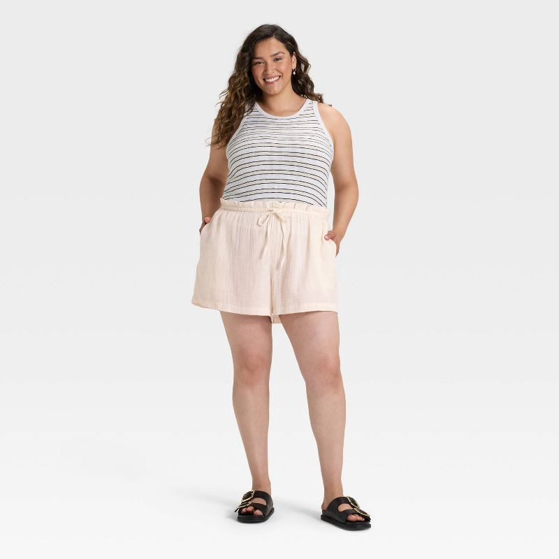 slide 3 of 3, Women's High-Rise Pull-On Shorts - Universal Thread™ Cream XXL, 1 ct