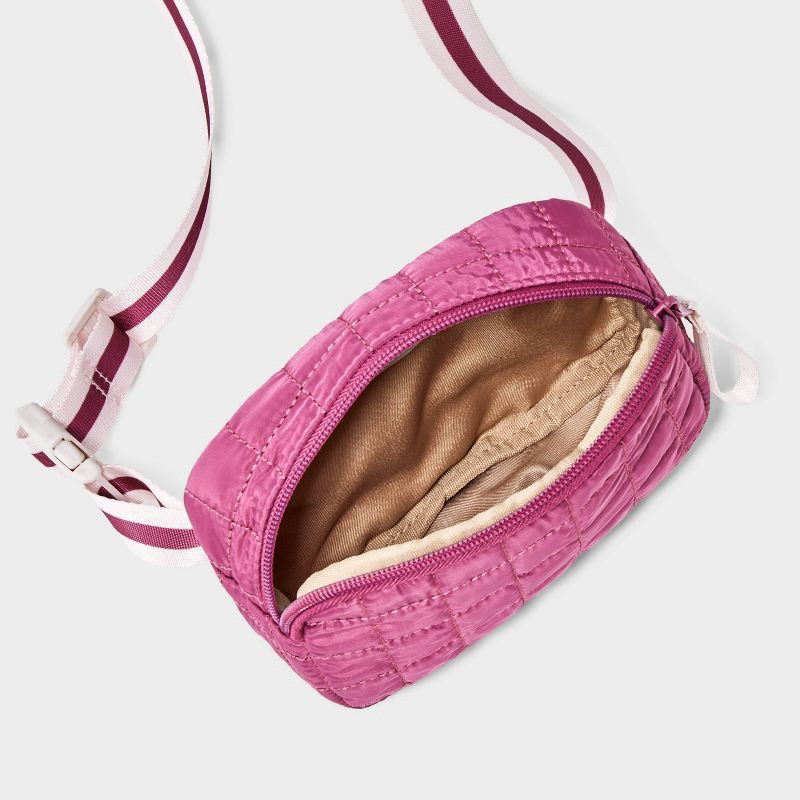 slide 3 of 4, Girls' Quilted Fanny Crossbody Bag - Cat & Jack™ Maroon, 1 ct