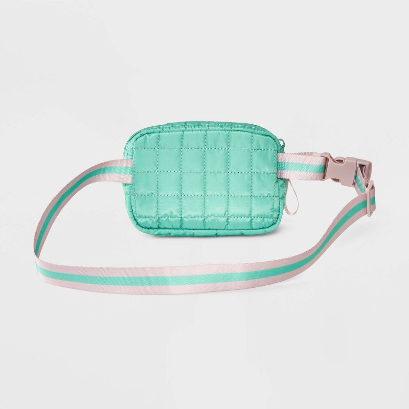 slide 2 of 4, Girls' Quilted Fanny Crossbody Bag - Cat & Jack™ Green, 1 ct