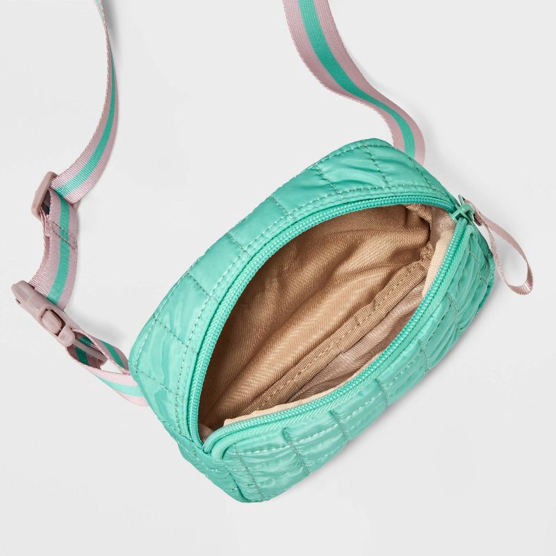 slide 3 of 4, Girls' Quilted Fanny Crossbody Bag - Cat & Jack™ Green, 1 ct