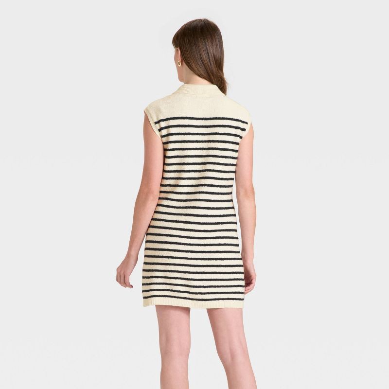 slide 3 of 3, Women's Mini Sweater Dress - Universal Thread™ Cream Striped S, 1 ct