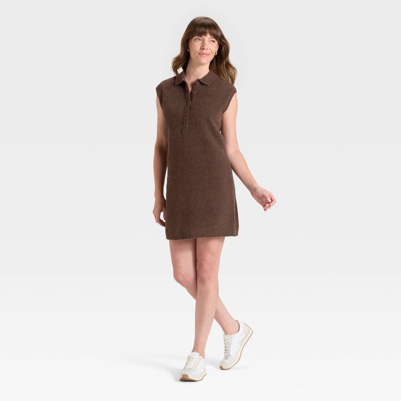 slide 2 of 3, Women's Mini Sweater Dress - Universal Thread™ Brown XS, 1 ct