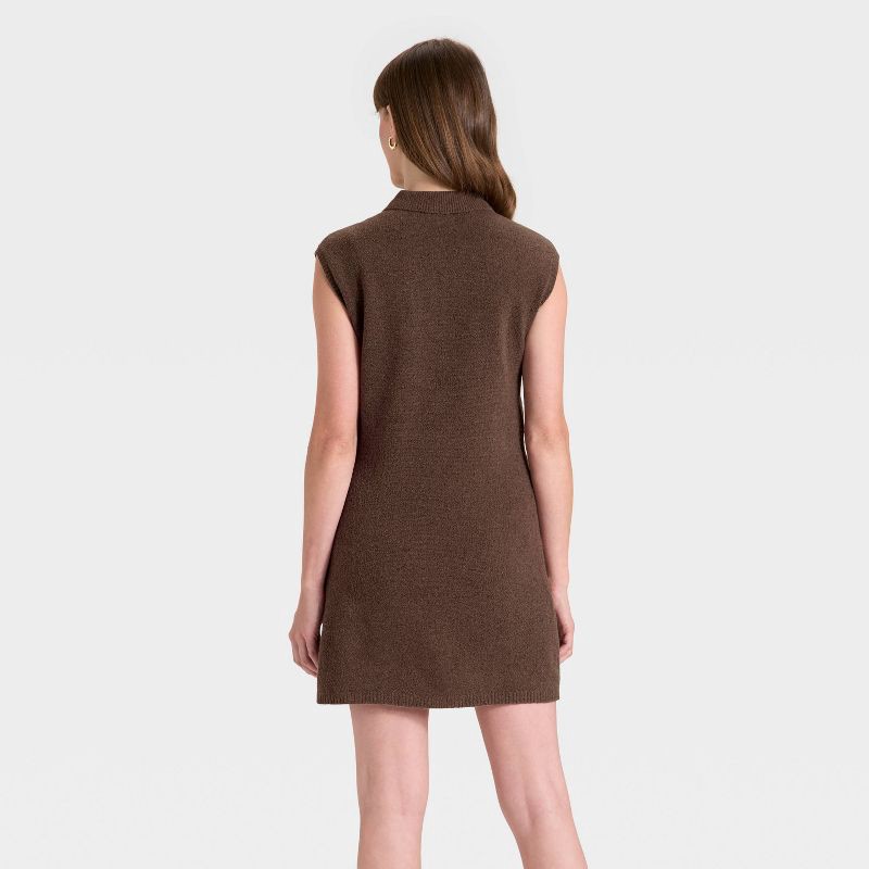 slide 3 of 3, Women's Mini Sweater Dress - Universal Thread™ Brown L, 1 ct