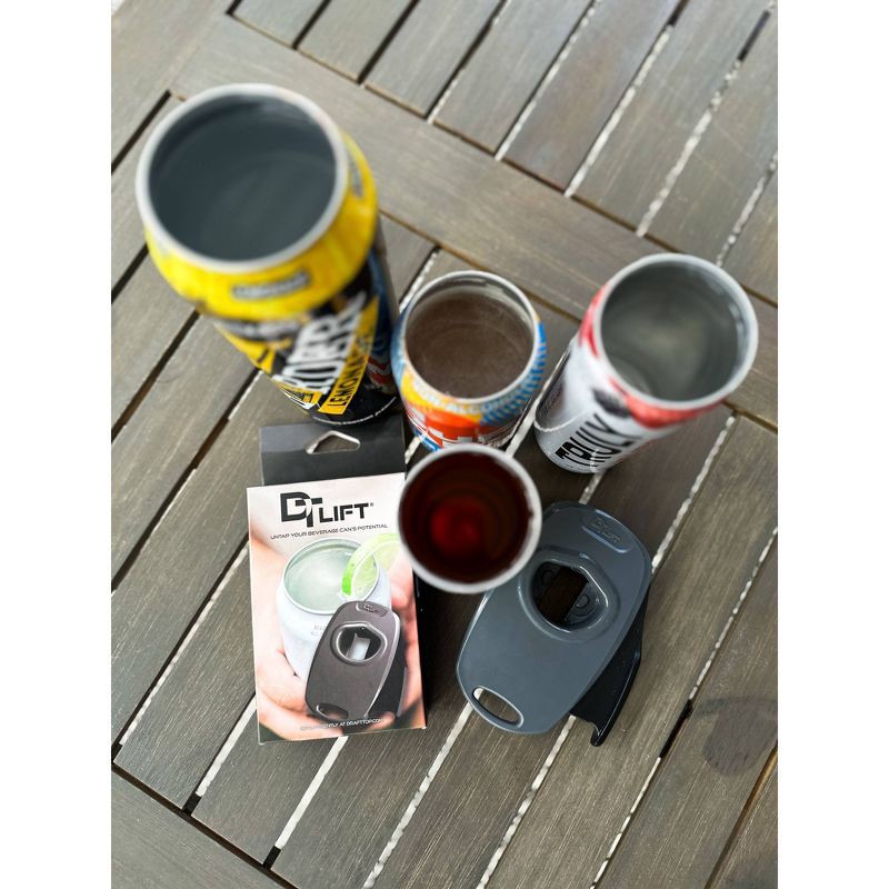 slide 6 of 18, Draft Top Topless Beverage Can Opener Black, 1 ct