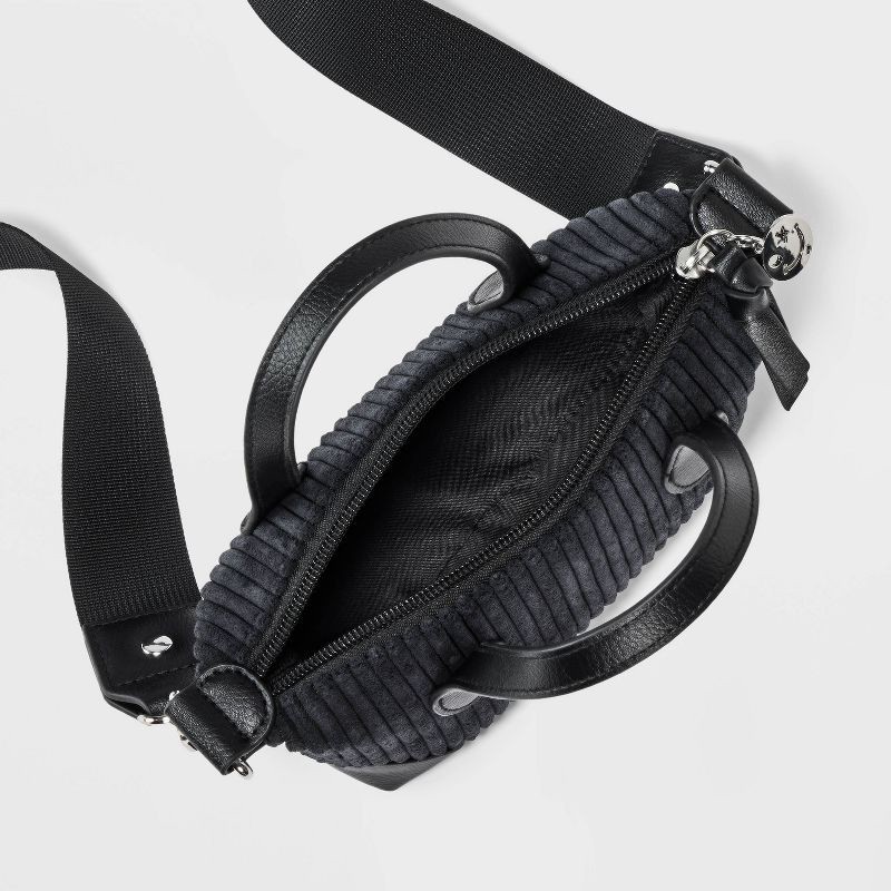slide 3 of 4, Girls' Mini Corduroy Satchel Crossbody Bag - art class™ Black, 1 ct
