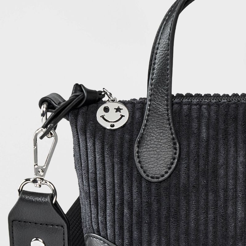 slide 4 of 4, Girls' Mini Corduroy Satchel Crossbody Bag - art class™ Black, 1 ct