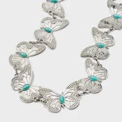 Girls' Butterfly Chain Belt - art class™ Silver S/M