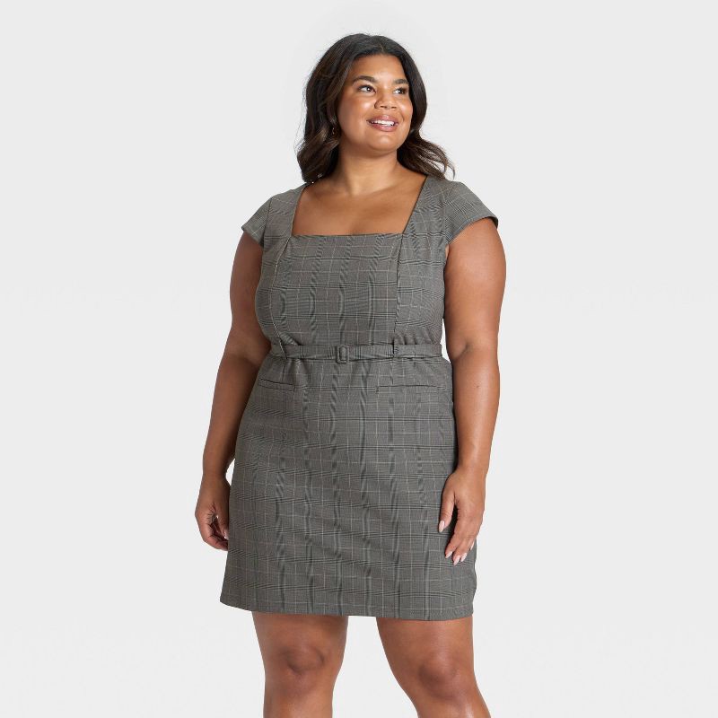 slim fit dress slacks Steal My Heart Plaid Mini Dress Small