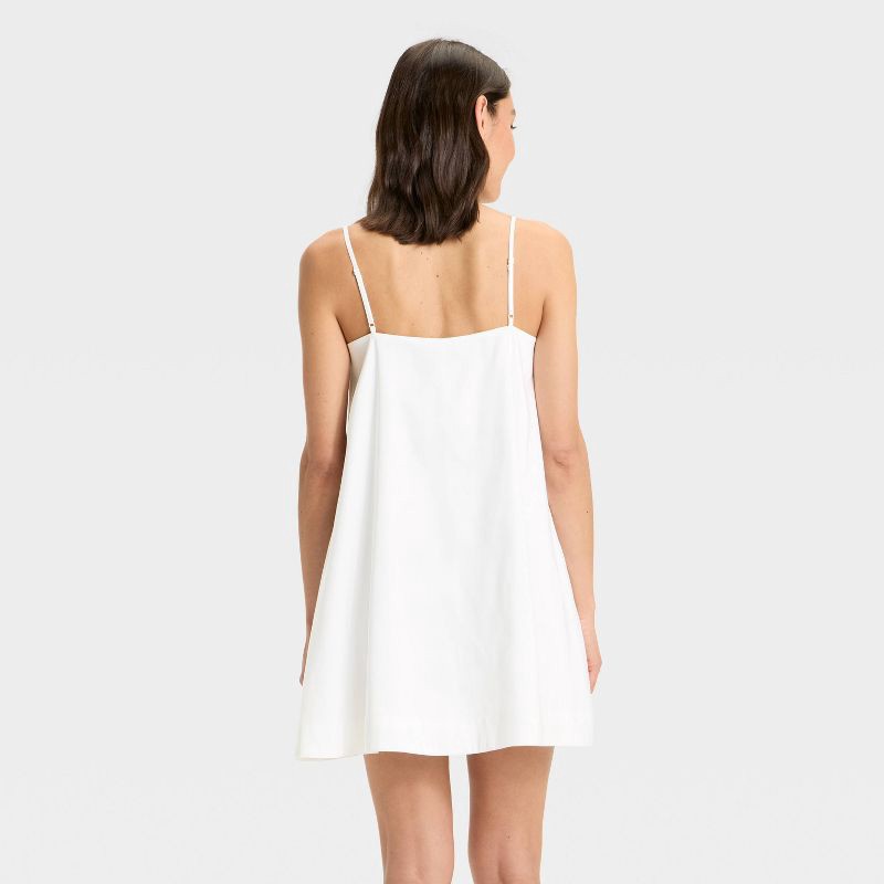 slide 2 of 3, Women's Mini Bow Shift Dress - A New Day™ White L, 1 ct