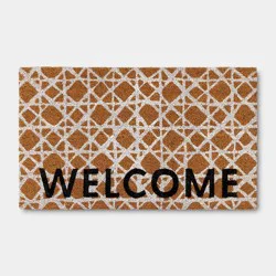 1'6"x2'6" Welcome Rectangle Outdoor Door Mat White - Threshold™