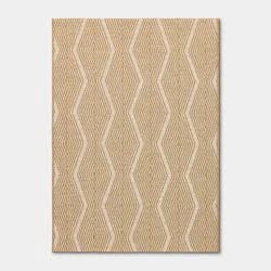 5'x7' Wavy Striped Rectangular Woven Indoor Outdoor Area Rug Ivory - Threshold™