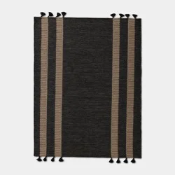 5'x7' Pecan Rectangular Woven Outdoor Area Rug Charcoal Gray - Threshold™