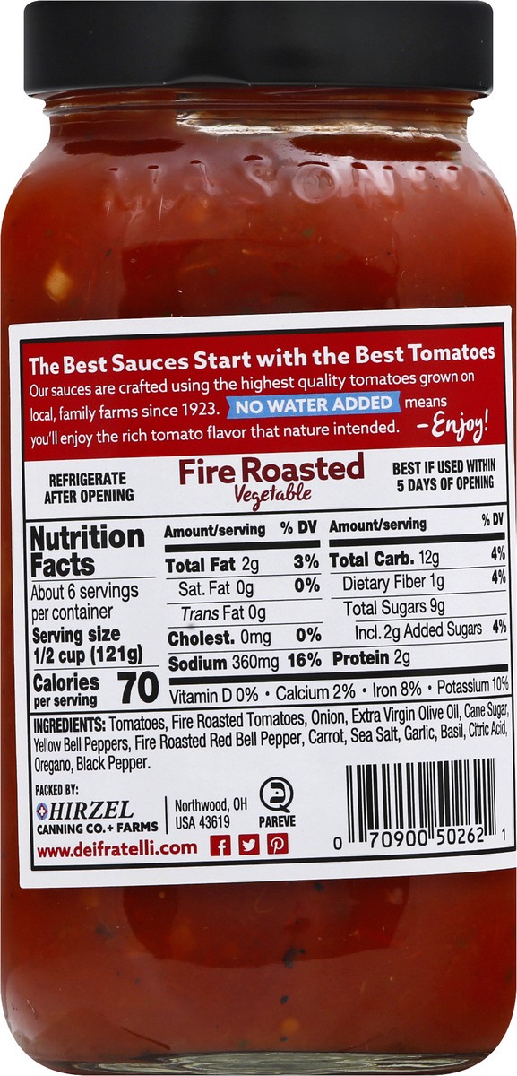 slide 5 of 9, Dei Fratelli Fire Roasted Vegetable Pasta Sauce 24 oz, 24 oz