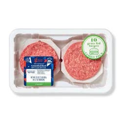 Fresh Grass Fed Beef Burger Patties 80/20 - 10ct/32oz - Good & Gather