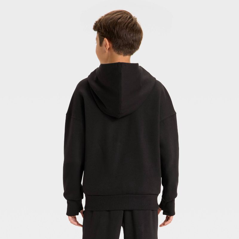 slide 2 of 3, Boys' Fleece Hoodie Sweatshirt - art class™ Black M, 1 ct