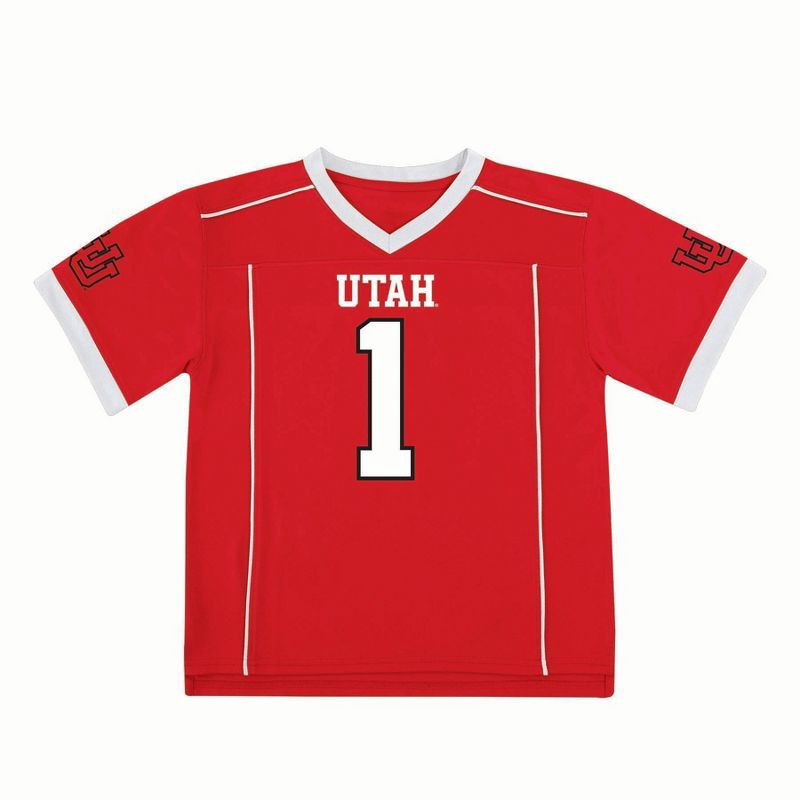 slide 1 of 3, NCAA Utah Utes Toddler Boys' Jersey - 3T: Solid Polyester V Neck Pullover, 1 ct