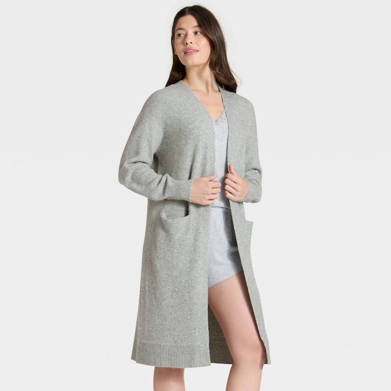 slide 3 of 3, Women's Sweater Robe - Auden™ Heather Gray XL/XXL, 1 ct
