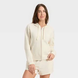 Women's Fleece Zip-Up Sweatshirt - Auden™ Cream S