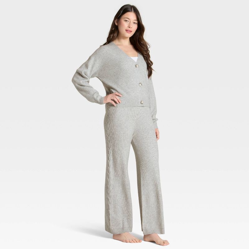 slide 3 of 3, Women's Cable Sweater Cardigan - Auden™ Heather Gray XS, 1 ct