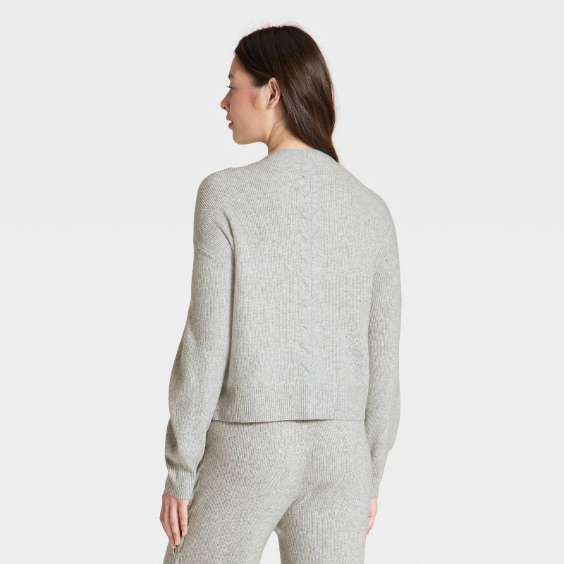 slide 2 of 3, Women's Cable Sweater Cardigan - Auden™ Heather Gray L, 1 ct