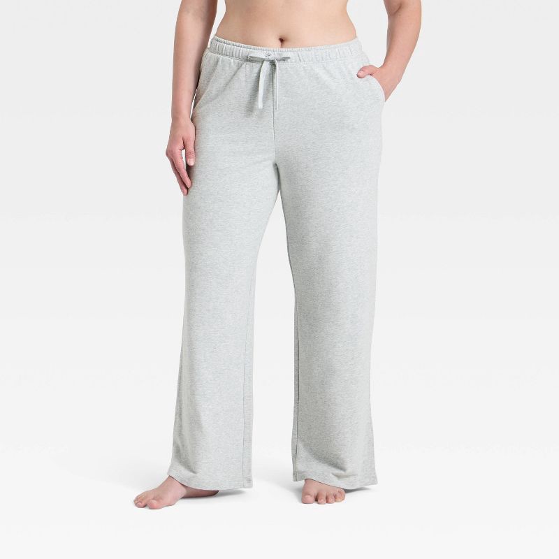 slide 4 of 5, Women's Fleece Wide Leg Sweatpants - Auden™ Gray M, 1 ct