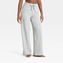Women's Fleece Wide Leg Sweatpants - Auden™ Gray M