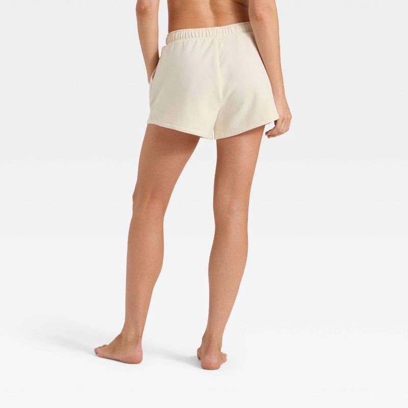 slide 2 of 5, Women's Fleece Shorts - Auden™ Cream XXL, 1 ct
