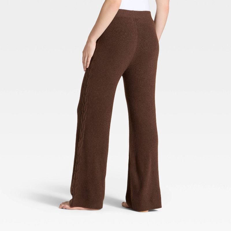 slide 2 of 3, Women's Cable Sweater Wide Leg Pants - Auden™ Heather Brown XL, 1 ct