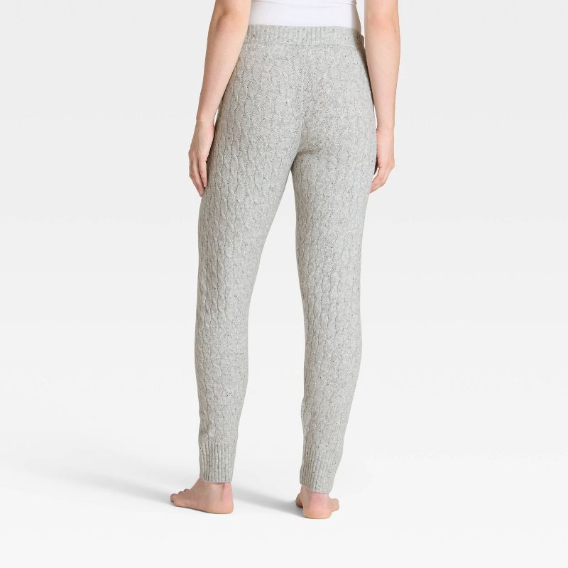 slide 2 of 3, Women's Cashfeel Cable Knit Jogger Pants - Auden™ Heather Gray XL, 1 ct