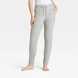 Women's Cashfeel Cable Knit Jogger Pants - Auden™ Heather Gray XL