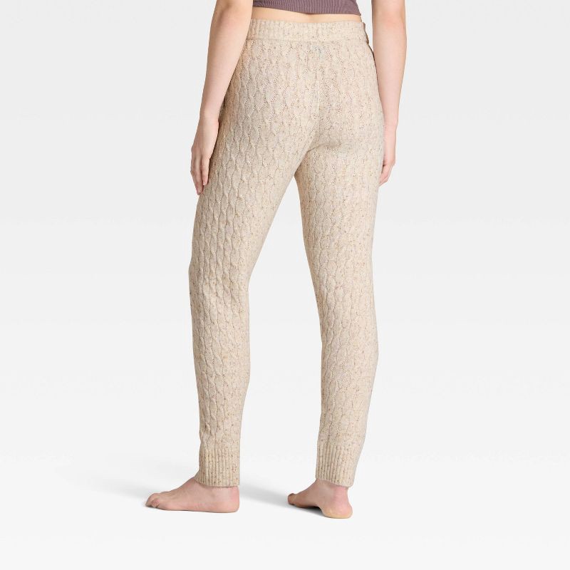 slide 2 of 3, Women's Cashfeel Cable Knit Jogger Pants - Auden™ Heather Oat S, 1 ct