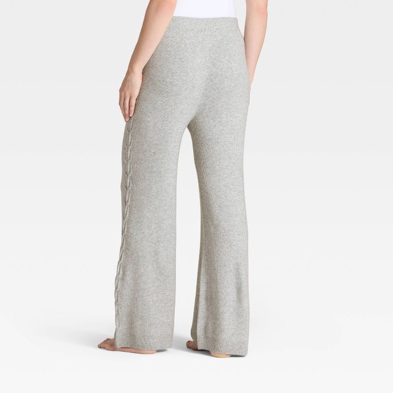 slide 2 of 3, Women's Cable Sweater Wide Leg Pants - Auden™ Heather Gray M, 1 ct