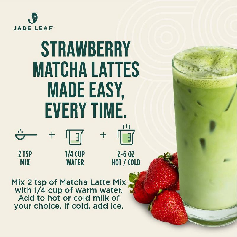 slide 4 of 8, Jade Leaf Matcha Organic Cafe Style Strawberry Flavored Matcha Latte Mix - 3.5oz, 3.5 oz