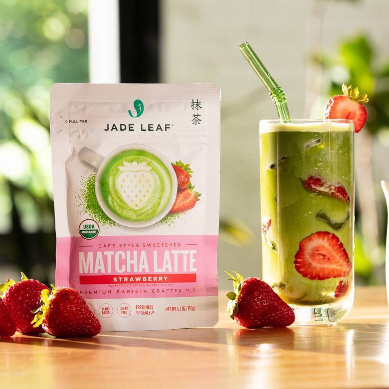 slide 5 of 8, Jade Leaf Matcha Organic Cafe Style Strawberry Flavored Matcha Latte Mix - 3.5oz, 3.5 oz