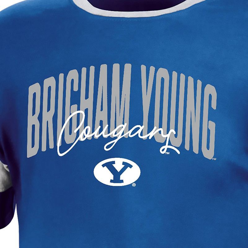 slide 3 of 3, NCAA BYU Cougars Girls' Knot T-Shirt - M: Relaxed Fit, Lightweight Jersey, 1 ct