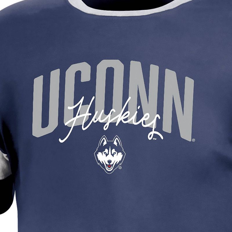 slide 3 of 3, NCAA UConn Huskies Girls' Knot T-Shirt - M: Cotton-Polyester Jersey, Relaxed Fit, 1 ct