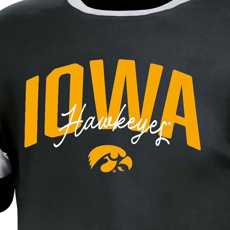 slide 3 of 3, NCAA Iowa Hawkeyes Girls' Knot T-Shirt - M: Relaxed Fit, Lightweight Jersey, 1 ct