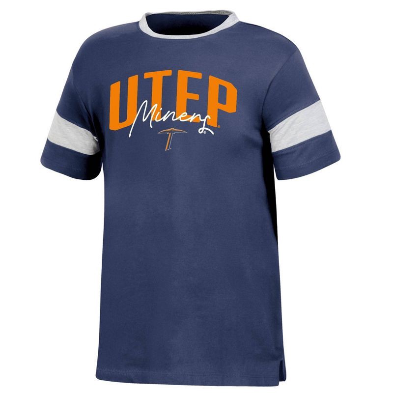 slide 1 of 3, NCAA UTEP Miners Girls' Knot T-Shirt - M: Relaxed Fit, Lightweight Jersey, 1 ct