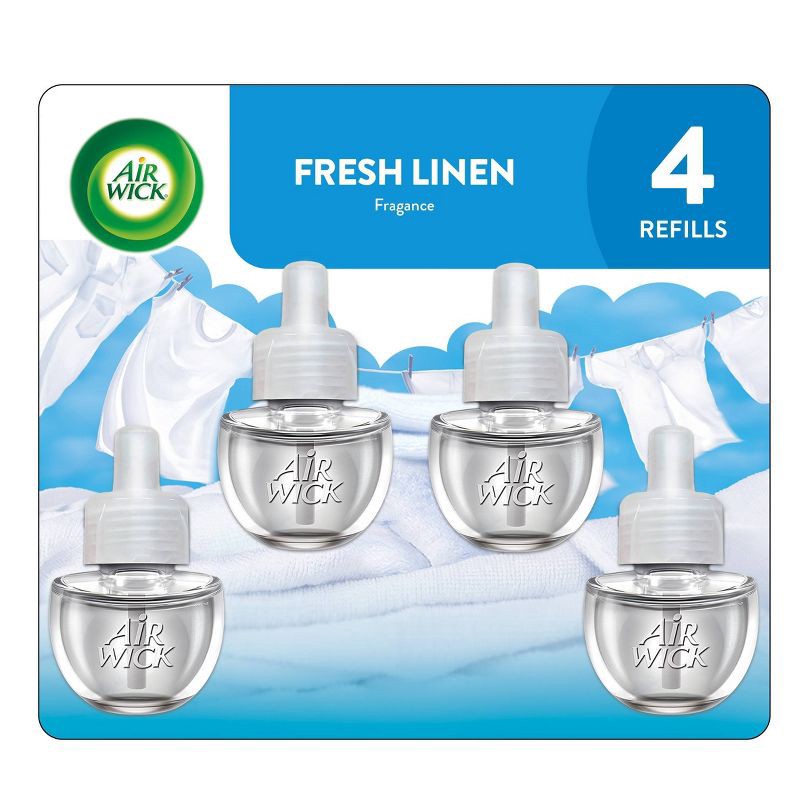 slide 1 of 1, Air Wick Plug-in Scented Oil Air Freshener Refills - Fresh Linen - 4pk, 80 oz, 4 ct