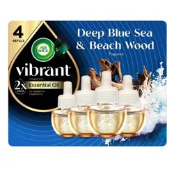 Air Wick Vibrant Scented Oil Air Freshener Refills - Deep Blue Sea & Beach Wood - 4pk